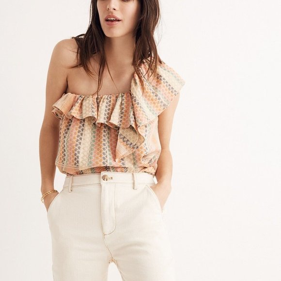 Cecilie Copenhagen Tops - Cecilie Copenhagen Shoulder Ruffle Top XS